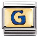 Nomination Classic Gold Enamel Blue Initial Charm SALE
