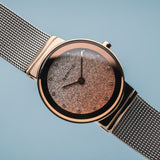 Bering Classic Glitter Rose Gold Ombre 26mm Case Watch SALE