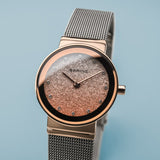 Bering Classic Glitter Rose Gold Ombre 26mm Case Watch SALE