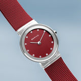 Bering Classic Red Silver 26mm Case Watch SALE