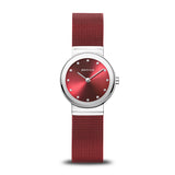 Bering Classic Red Silver 26mm Case Watch SALE