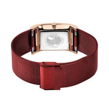 Bering Classic Red Rose Gold 26mm Square Case Watch SALE