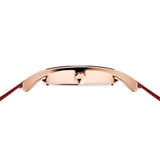 Bering Classic Red Rose Gold 26mm Square Case Watch SALE