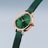 Bering Classic Green Rose Gold 22mm Case Watch SALE
