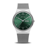 Bering Classic Green Silver 38mm Case Watch SALE