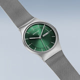 Bering Classic Green Silver 38mm Case Watch SALE
