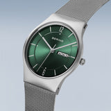 Bering Classic Green Silver 38mm Case Watch SALE