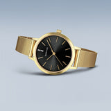 Bering Classic Black Yellow Gold 34mm Case Watch SALE