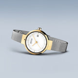 Bering Solar White Gold Silver 26mm Case Watch SALE