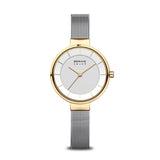 Bering Solar Silver Yellow Gold 31mm Case Watch SALE