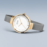 Bering Solar Silver Yellow Gold 31mm Case Watch SALE