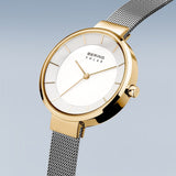 Bering Solar Silver Yellow Gold 31mm Case Watch SALE