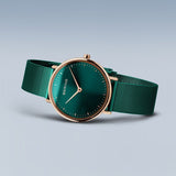 Bering Ultra Slim Teal Rose Gold 29mm Case Watch SALE