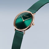Bering Ultra Slim Teal Rose Gold 29mm Case Watch SALE