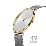 Bering Ultra Slim Silver Yellow Gold 39mm Case Watch SALE