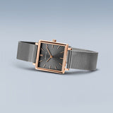Bering Classic Grey Rose Gold 26mm Square Case Watch SALE
