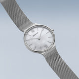 Bering Ultra Slim Mother of Pearl Silver 34mm Case Watch SALE