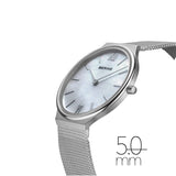 Bering Ultra Slim Mother of Pearl Silver 34mm Case Watch SALE