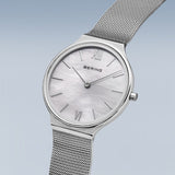 Bering Ultra Slim Mother of Pearl Silver 34mm Case Watch SALE