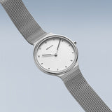 Bering Ultra Slim White Silver 34mm Case Watch SALE