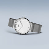 Bering Ultra Slim White Silver 34mm Case Watch SALE