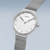 Bering Ultra Slim White Silver 34mm Case Watch SALE