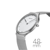 Bering Ultra Slim White Silver 34mm Case Watch SALE