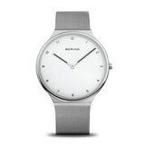 Bering Ultra Slim White Silver 40mm Case Watch SALE