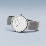 Bering Ultra Slim White Silver 40mm Case Watch SALE