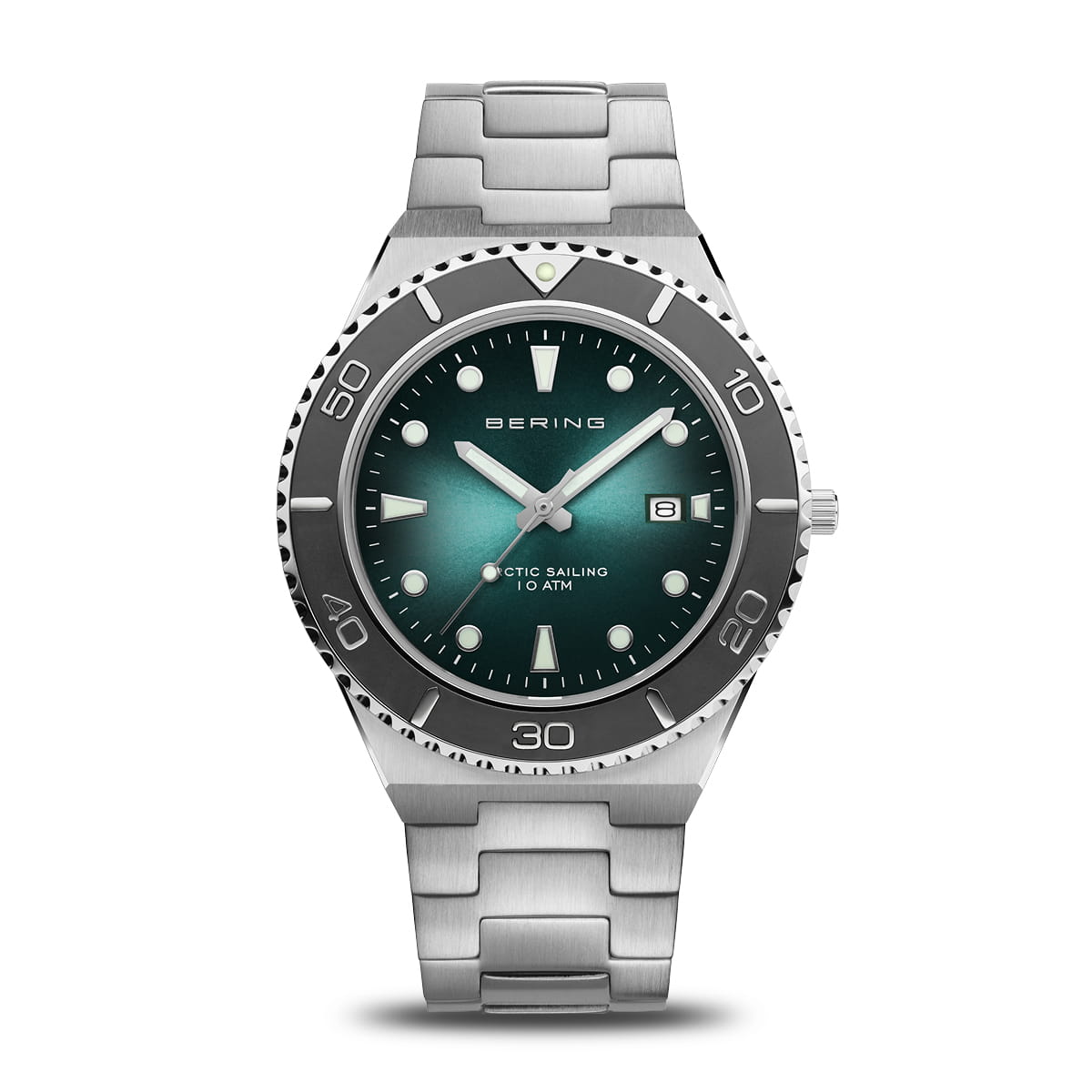 Bering Arctic Sailing Green Silver 40mm Case Watch SALE – WJ Shaw