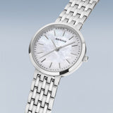 Bering Classic Mother of Pearl Silver 26mm Case Watch SALE