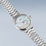 Bering Automatic Mother of Pearl Silver 35mm Case Watch SALE