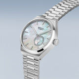 Bering Automatic Mother of Pearl Silver 35mm Case Watch SALE