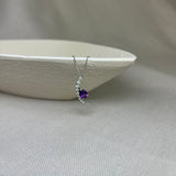 9ct White Gold Amethyst Diamond Curl Pendant