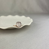 9ct Rose Gold Rose Quartz Statement Solitaire Ring