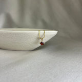 9ct Yellow Gold Square Garnet Pendant