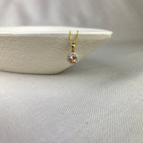 9ct Yellow Gold Morganite Diamond Round Halo Pendant