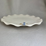 18ct Yellow Gold Pale Blue Sapphire Diamond Trilogy Ring