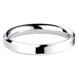 Platinum Bevelled Edge Profile Wedding Rings