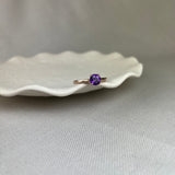 9ct Rose Gold Amethyst Solitaire Ring