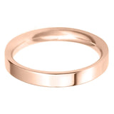 Rose Gold Flat Court Shape Profile Wedding Rings