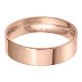 Rose Gold Flat Court Shape Profile Wedding Rings