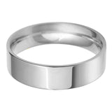 White Gold Flat Court Shape Profile Wedding Rings