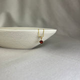 9ct Yellow Gold Square Garnet Pendant