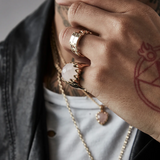 Stolen Girlfriends Club Claw Ring Rose Quartz Gold Plated