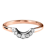 Rose Gold Diamond Scalloped U Shaped Wedding Ring