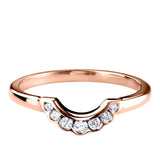 Rose Gold Diamond Scalloped U Shaped Wedding Ring