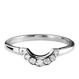 White Gold Diamond Scalloped U Shaped Wedding Ring