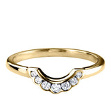 Yellow Gold Diamond Scalloped U Shaped Wedding Ring