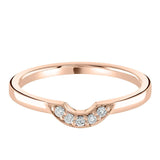 Rose Gold Diamond U Shaped Wedding Ring